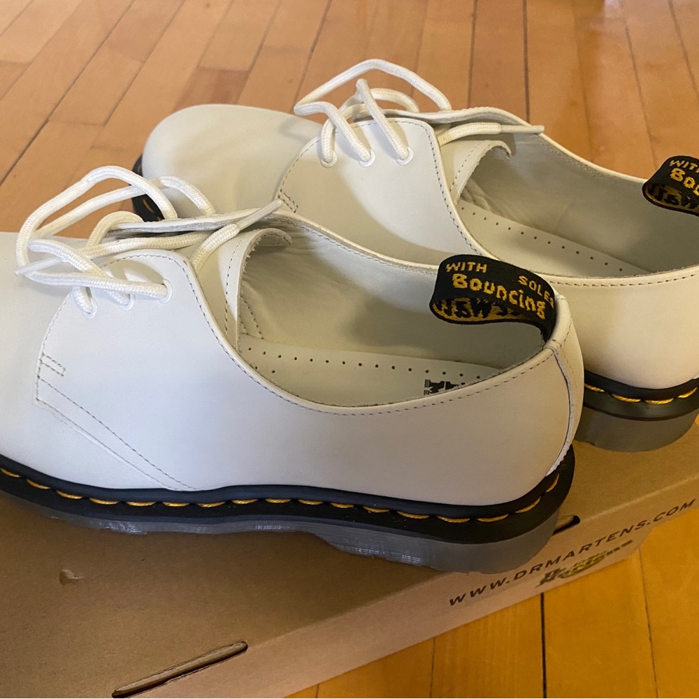Dr. Martens Smooth White Leather Boots